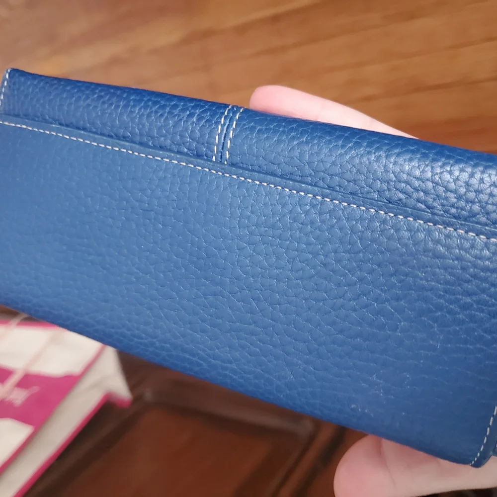 J.Mc.Laughlin Blue Leather Flap Wallet Mens